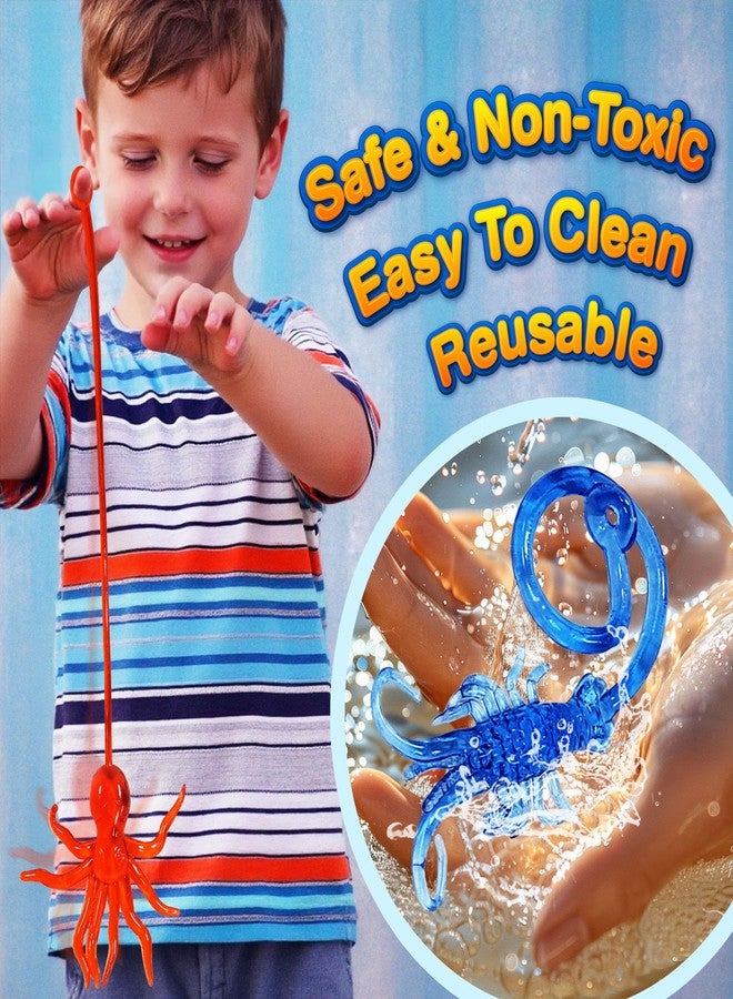 Glow Fever 24PCS Ocean Animal Sticky Hand Toys - Stretchy Rubber Party Favors for Kids, Classroom Prizes, Goodie Bag Stuffers - Image 4